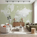 World Map Cities - Xolani Mural Wallpaper - room preview 06