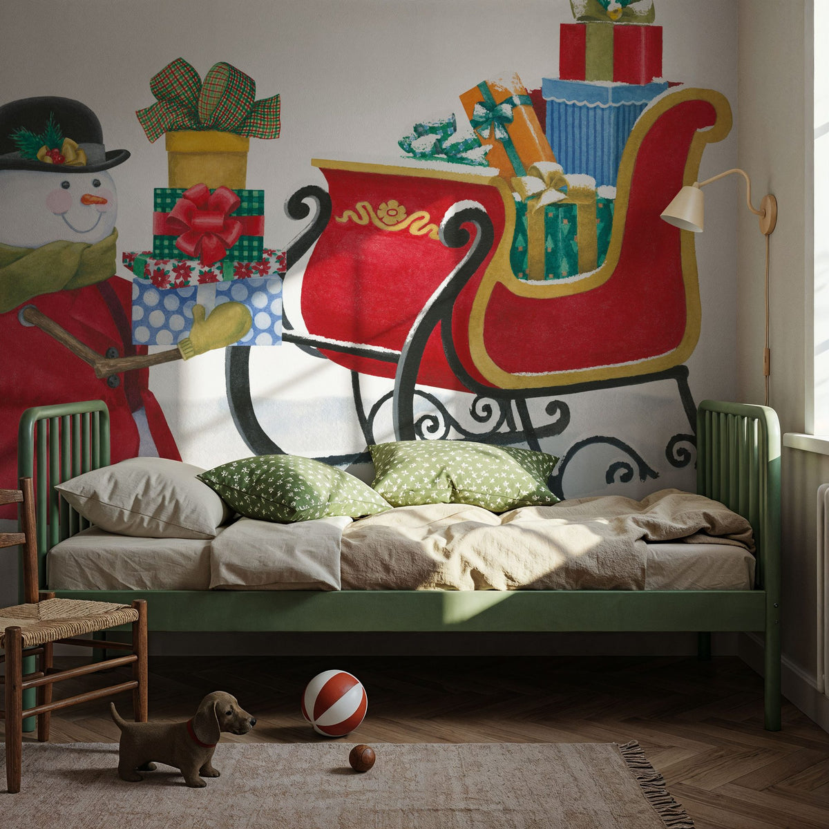 Main Street Christmas XI Mural Wallpaper - room preview 06