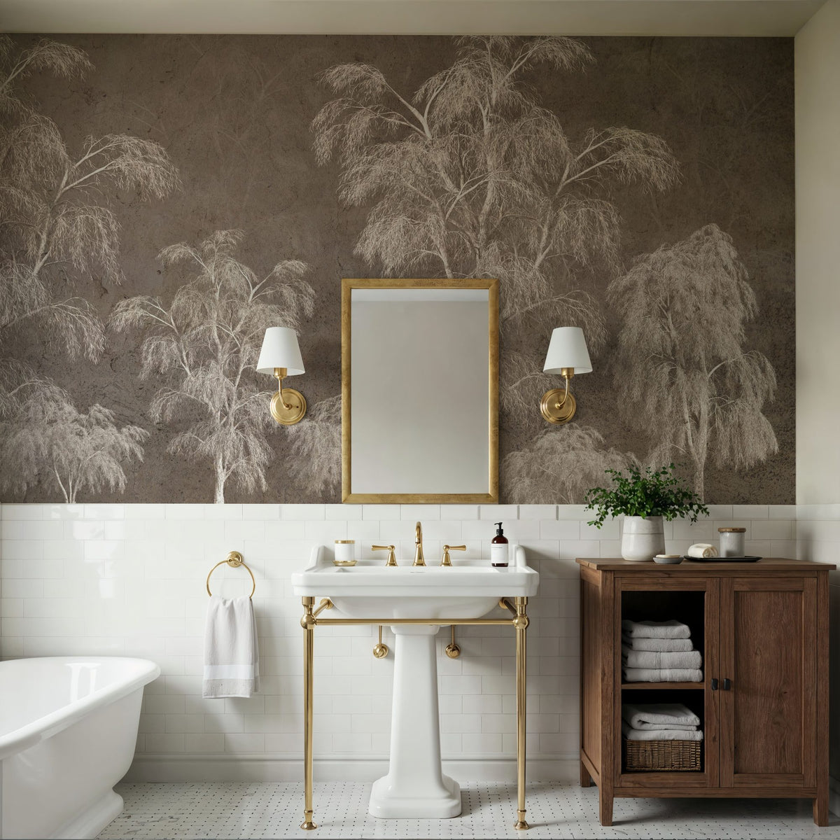 Treecrown Rustic Mural Wallpaper - room preview 06