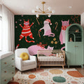 Mischief Kitty Christmas I Mural Wallpaper - room preview 06