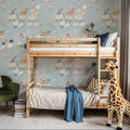 Sky Train, Washed Blue Mural Wallpaper - room preview 06