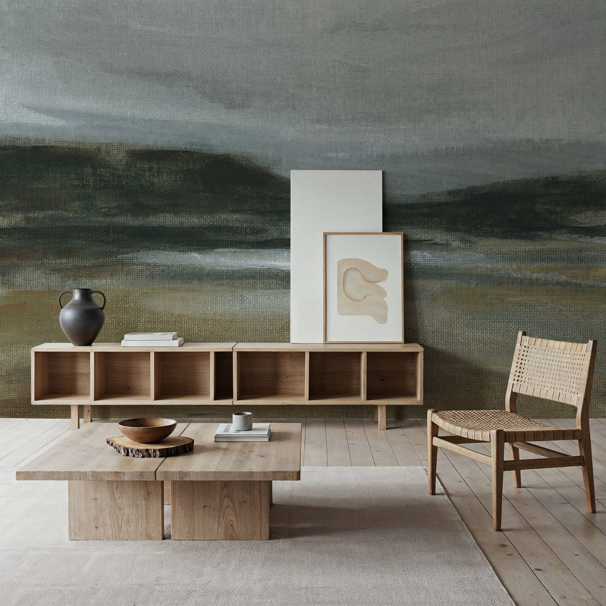 Misty River Valley Mural Wallpaper - room preview 06