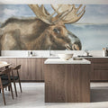 Moose by Lake Mural Wallpaper - room preview 06