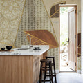 Bohemian Leaves IV Neutral Mural Wallpaper - room preview 06