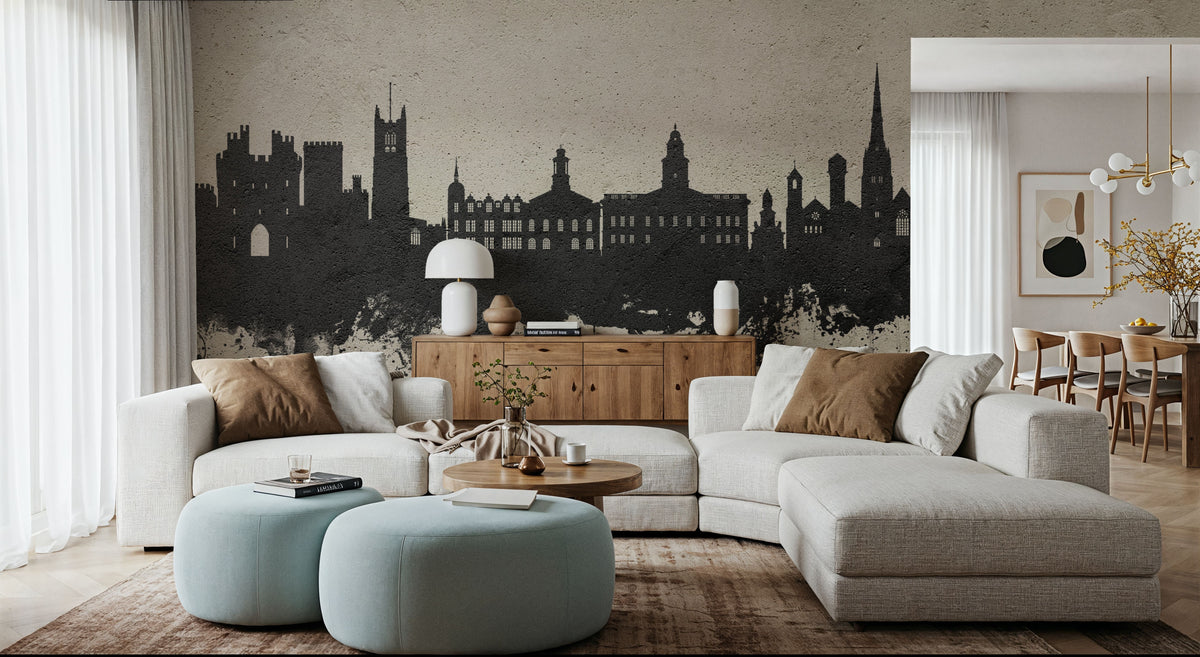 Lancaster England Skyline Concrete Mural Wallpaper - room preview 06