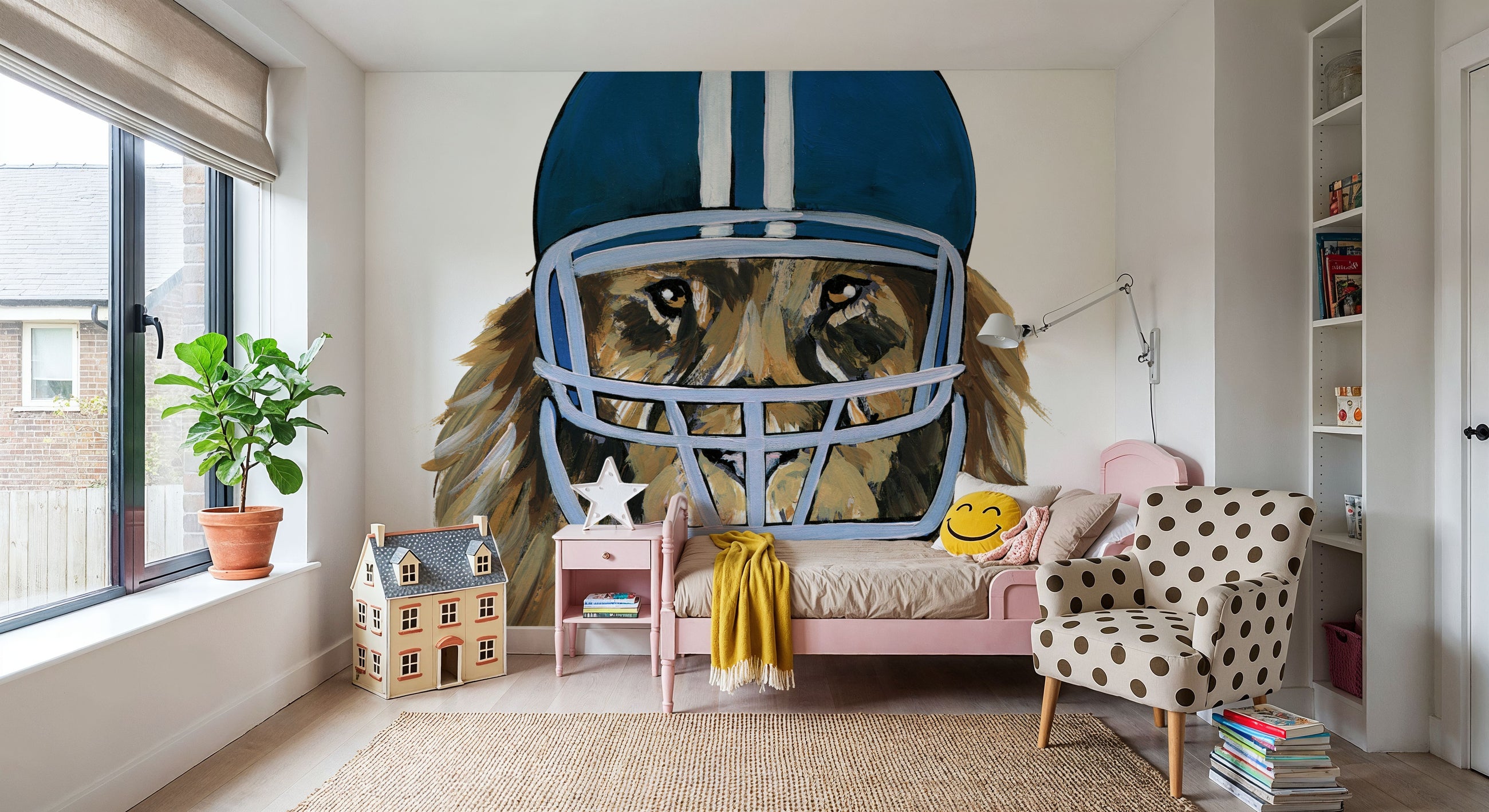 Football Lion Mural Wallpaper