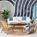 Over the Rainbow II Navy Gray Mural Wallpaper - room preview 06