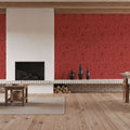 Time to Share Florals Red Mural Wallpaper - room preview 06