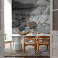 Waterfall Along the Fjarthra River Mural Wallpaper - room preview 06