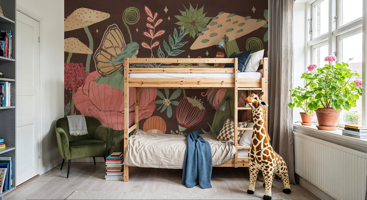Floralscape Fairies I Dark Mural Wallpaper - room preview 06