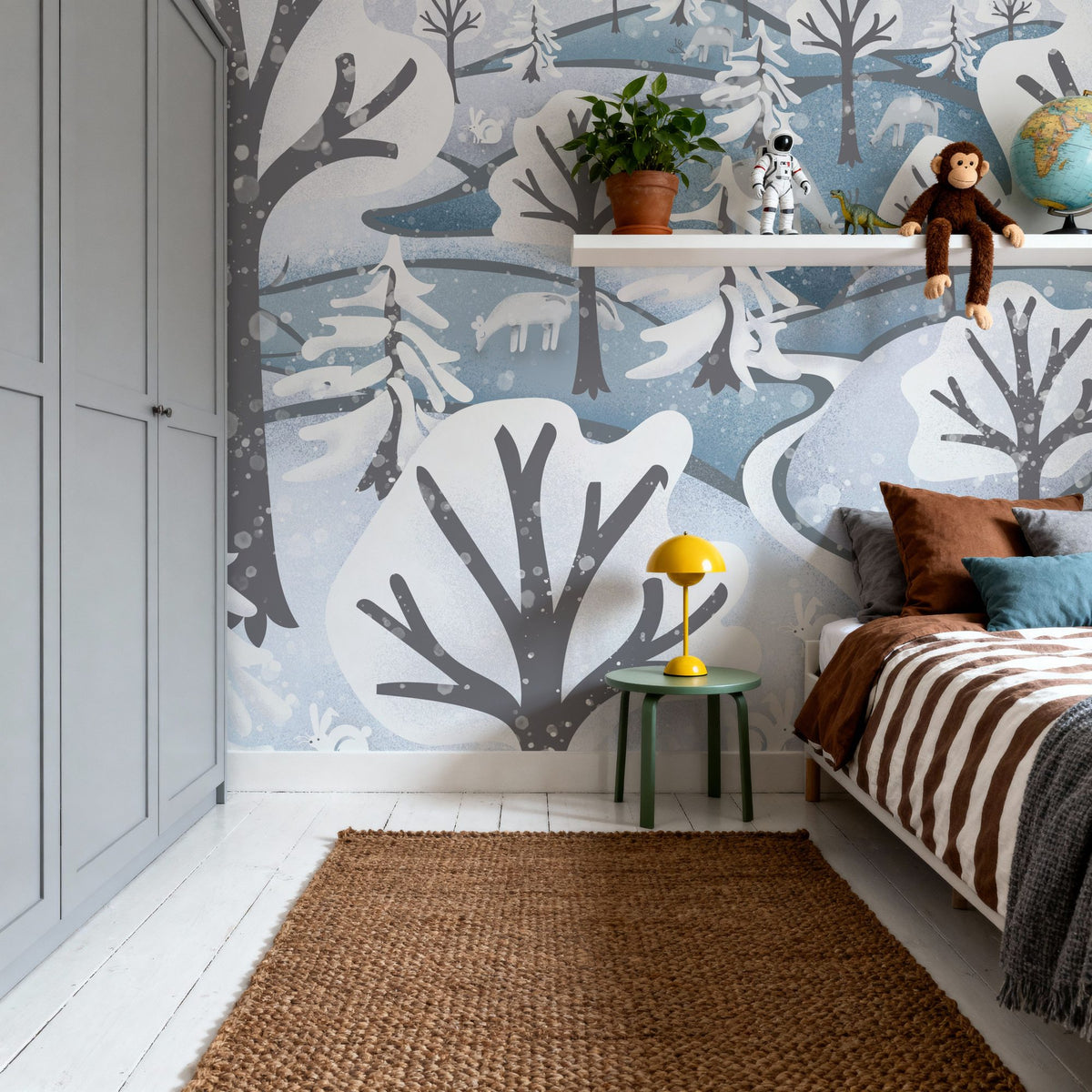 Frozen Forest, Ice Blue Mural Wallpaper - room preview 06