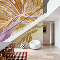 High Grunge Leaves Mural Wallpaper - Red Tone - room preview 06
