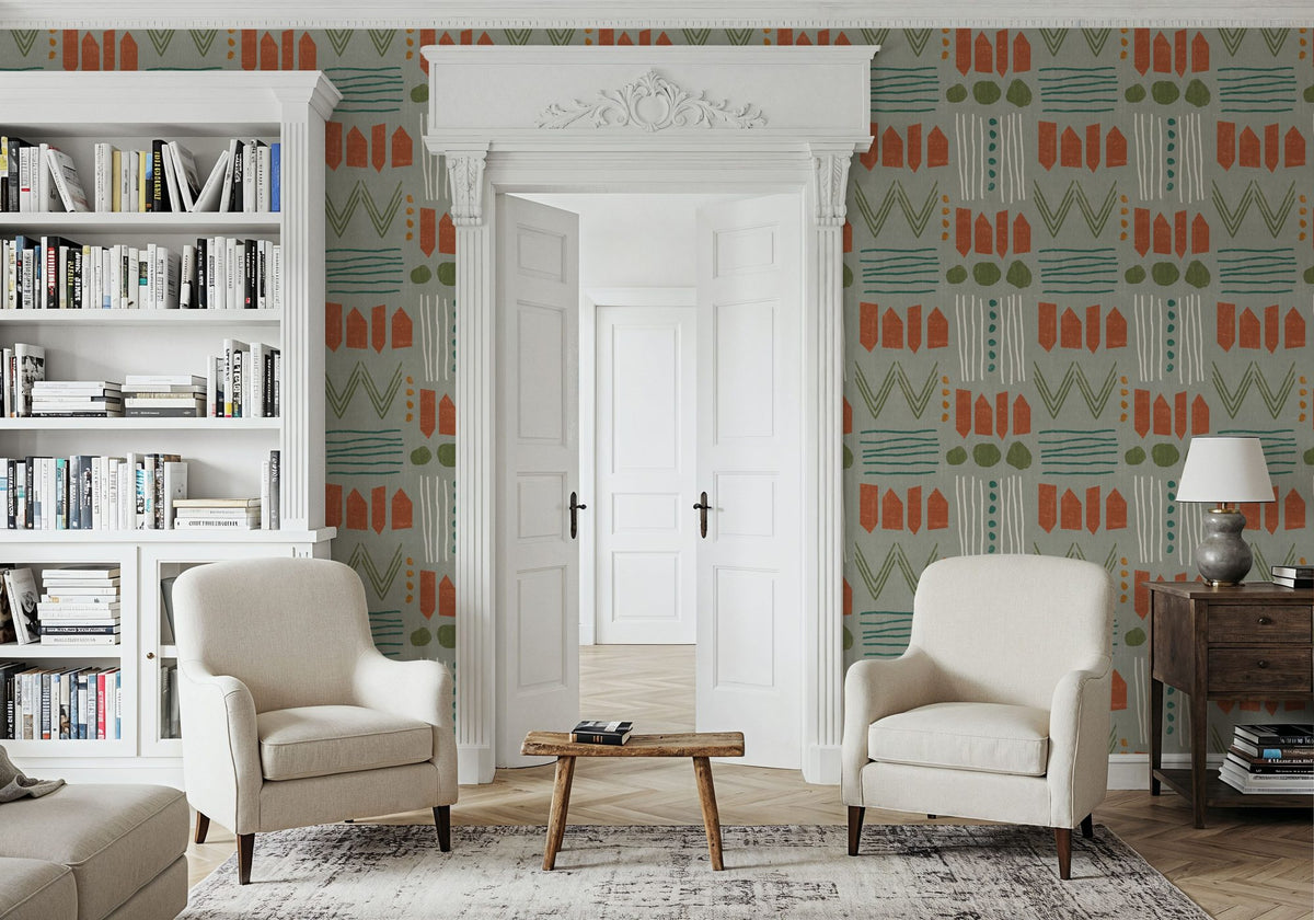 Woodland Scenes Gray Mural Wallpaper - room preview 06