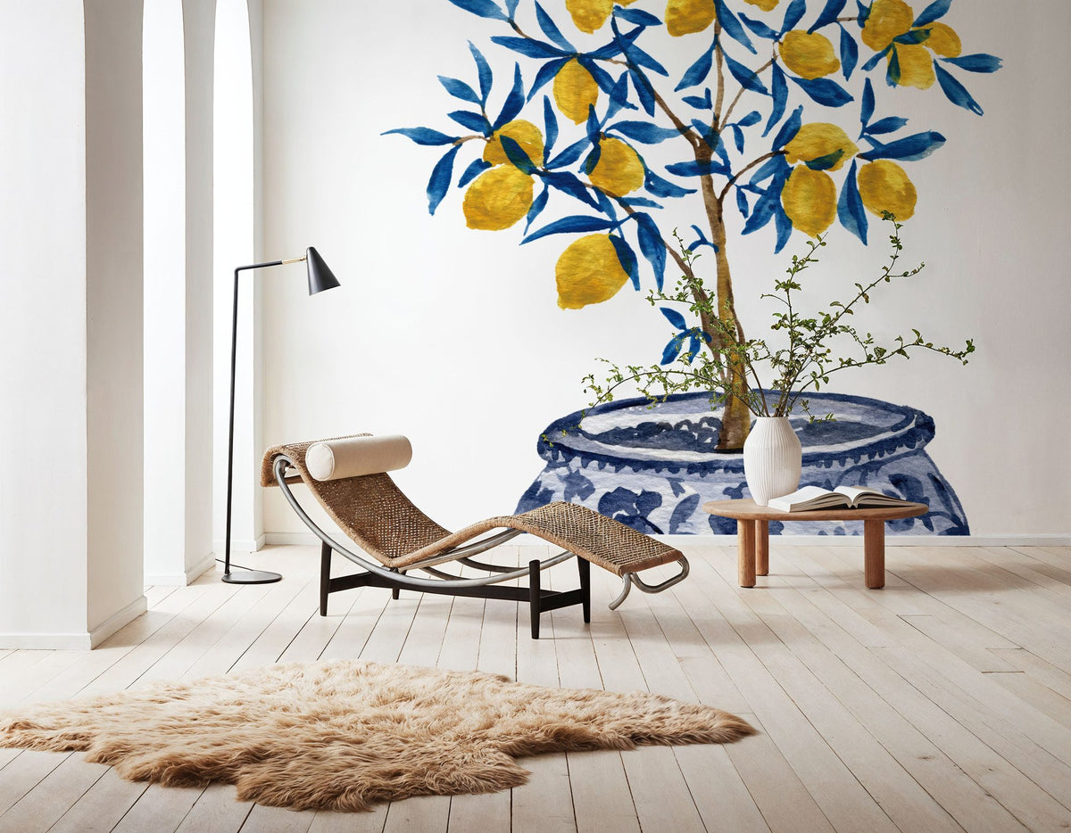 Lemon Tree in Chinoserie Mural Wallpaper - room preview 06