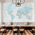 World Map Cities - Jabulani Mural Wallpaper - room preview 06