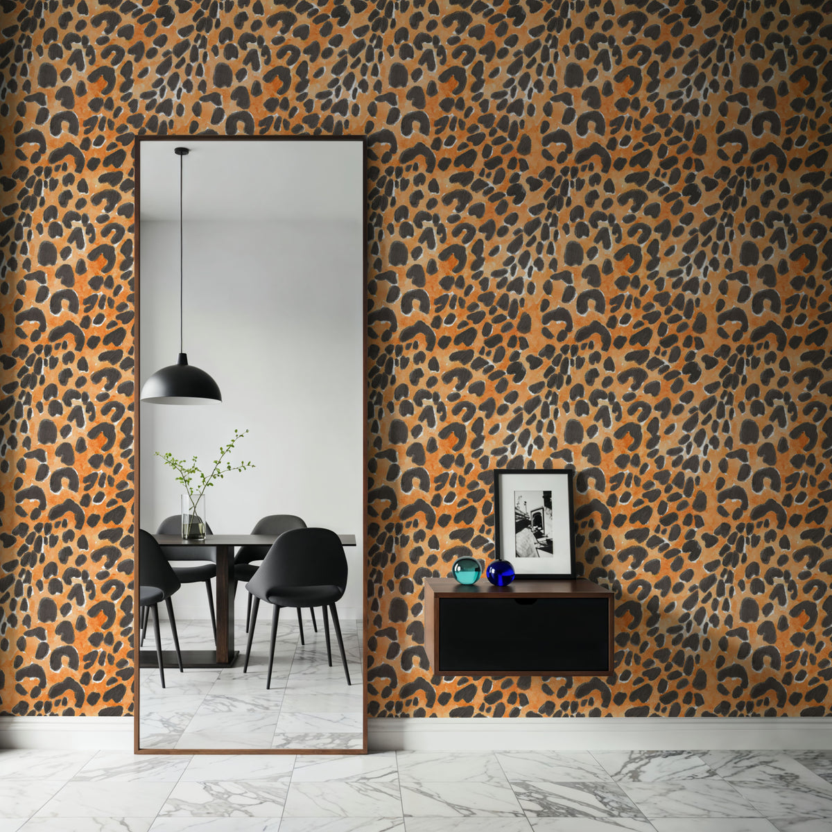 Summer Paws Orange Mural Wallpaper - room preview 06