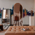 Valletta Malta Skyline Blue & Bronze Mural Wallpaper - room preview 06