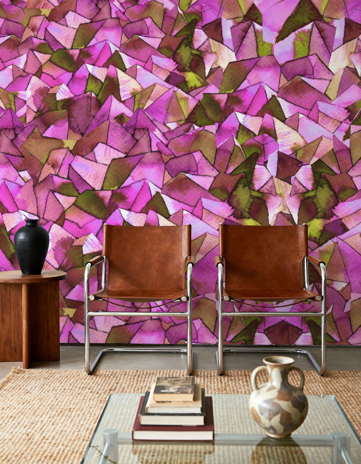 Watercolor Geometry Mural Wallpaper - room preview 06