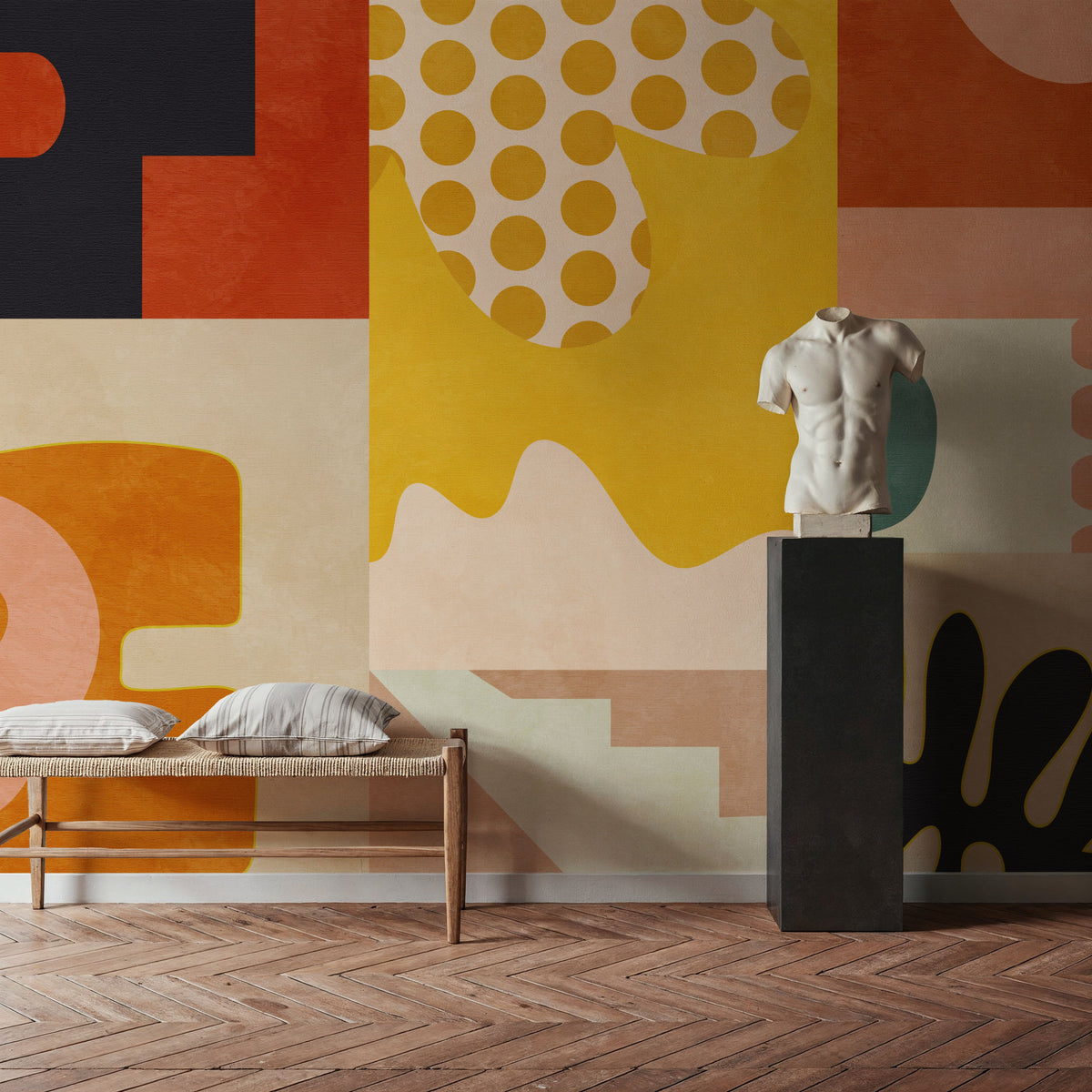 Playing Around Shapes 6 Mural Wallpaper - room preview 06