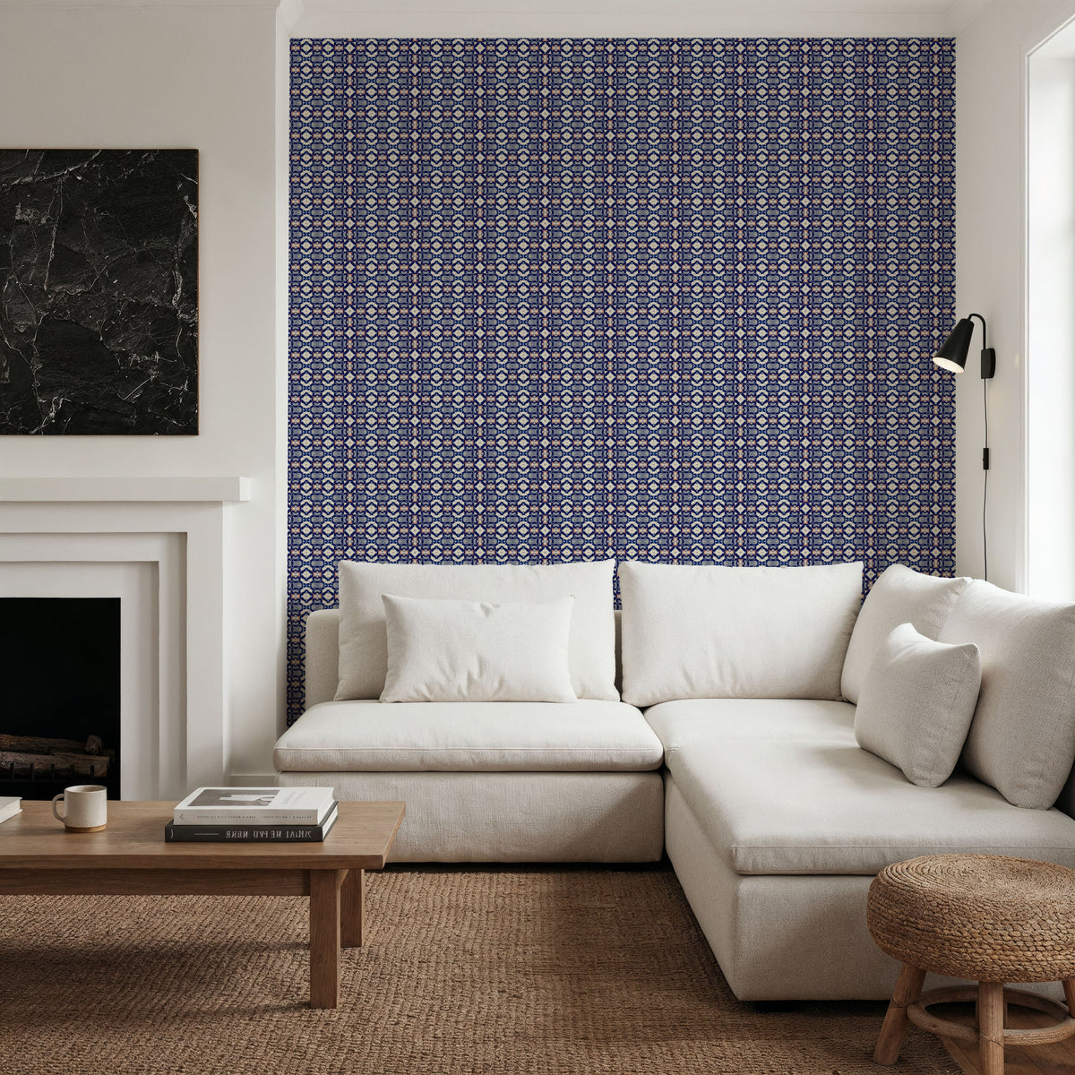 Nara Flames and Flowers Pink Mural Wallpaper - room preview 06