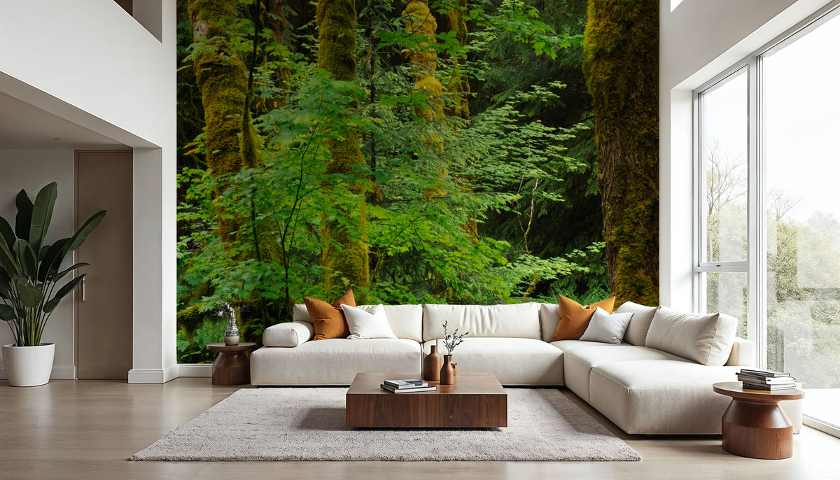 Evergreen Trees Mural Wallpaper - room preview 06