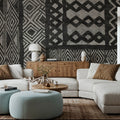 Kuba Abstract BW Mural Wallpaper - room preview 06