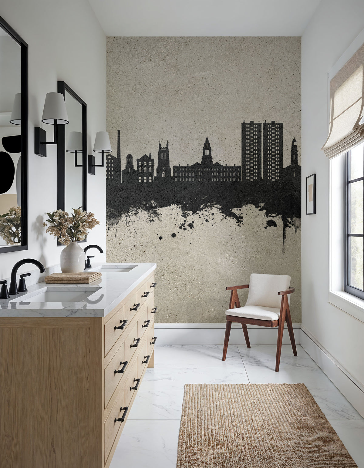 Stockport England Skyline Concrete Mural Wallpaper - room preview 06