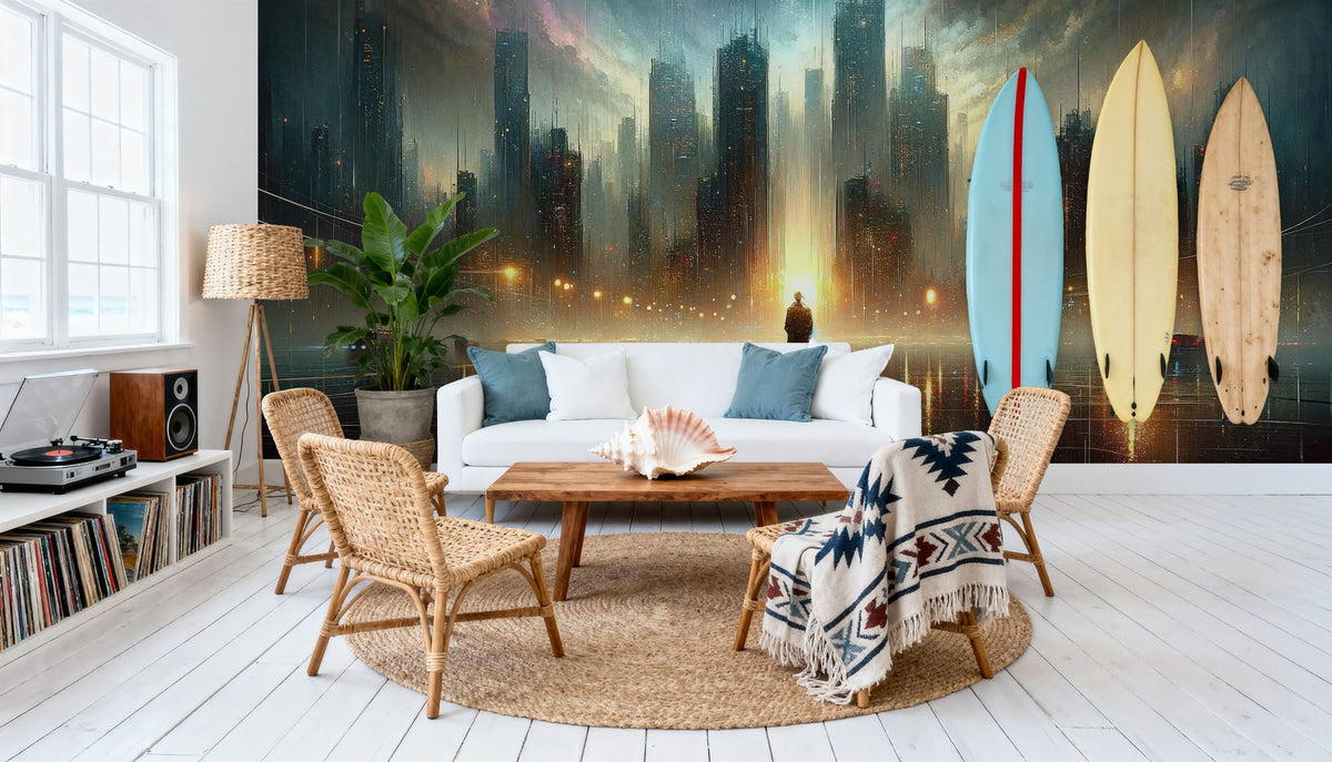 Lost Moments in Twilight Rain Mural Wallpaper - room preview 06