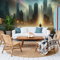 Lost Moments in Twilight Rain Mural Wallpaper - room preview 06