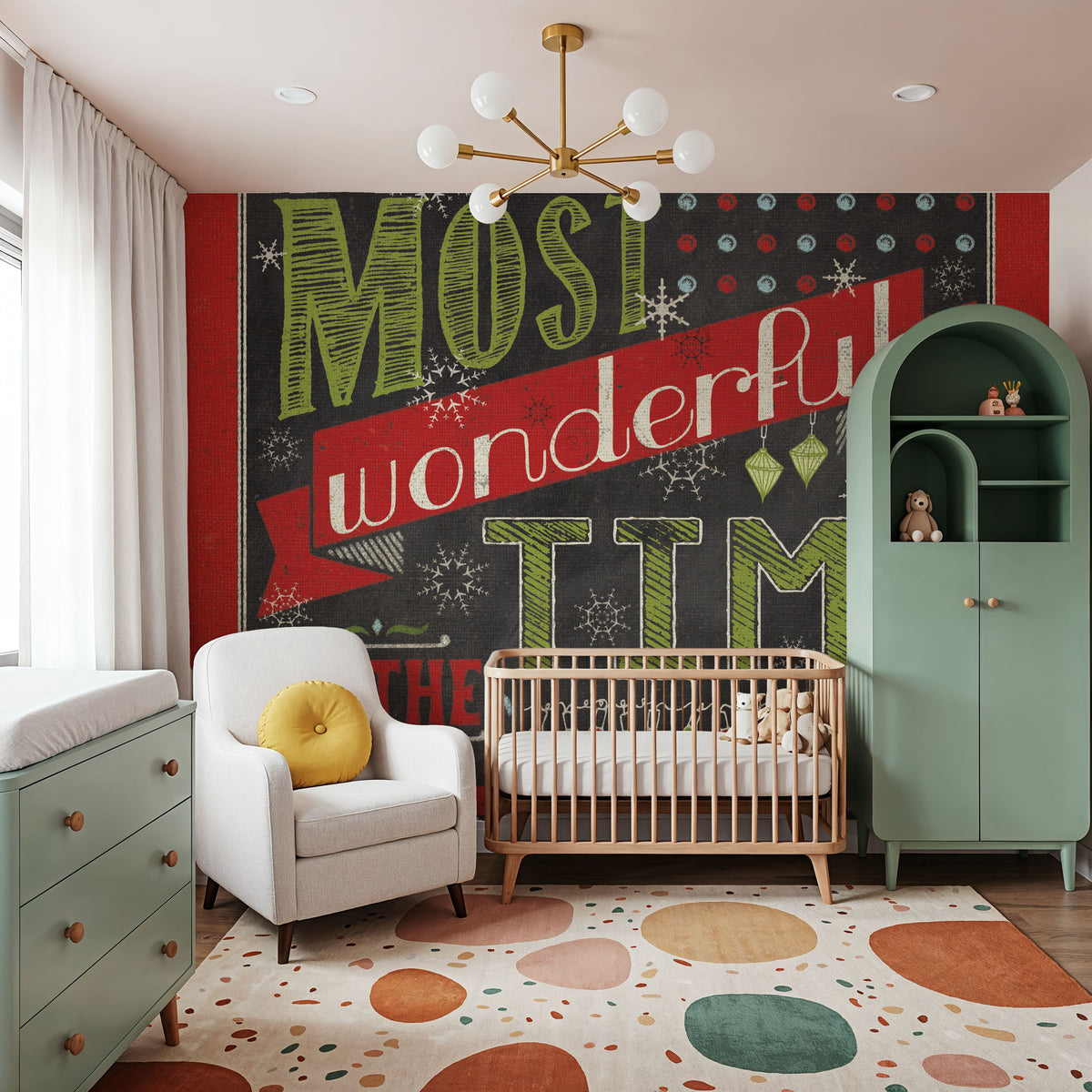 Holiday Talk Color I Mural Wallpaper - room preview 06