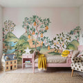 Orchard Reverie (no Animals), Soft Pink Mural Wallpaper - room preview 06