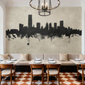 Oklahoma City Skyline Concrete Mural Wallpaper - room preview 06