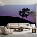 Limber Pine BW Mural Wallpaper - Blue Tone - room preview 06