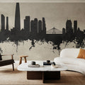 Seoul Skyline Concrete Mural Wallpaper - room preview 06