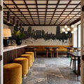 Stamford Connecticut Skyline Concrete Mural Wallpaper - room preview 06