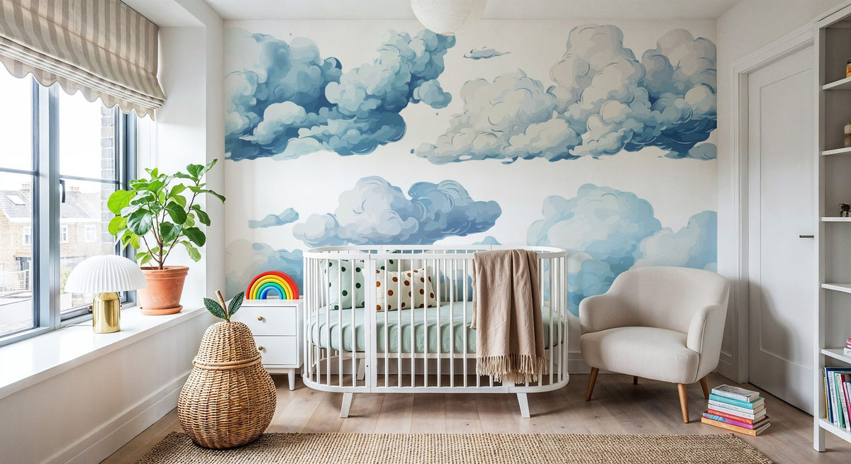 Floating Clouds Sketch Mural Wallpaper - room preview 06