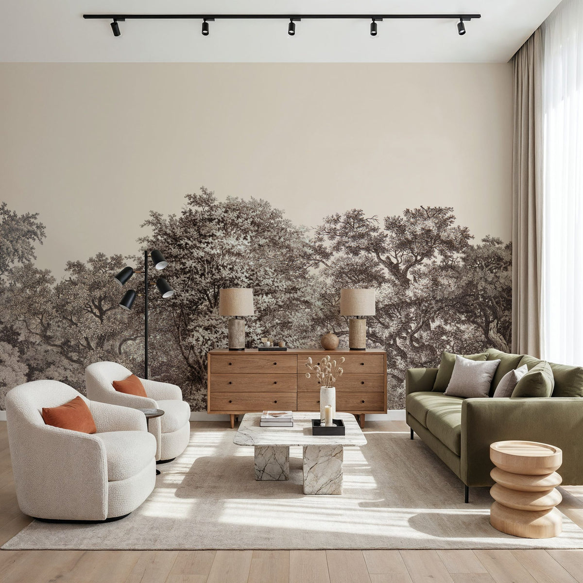 Over the Treetops, Alabaster Mural Wallpaper - room preview 06