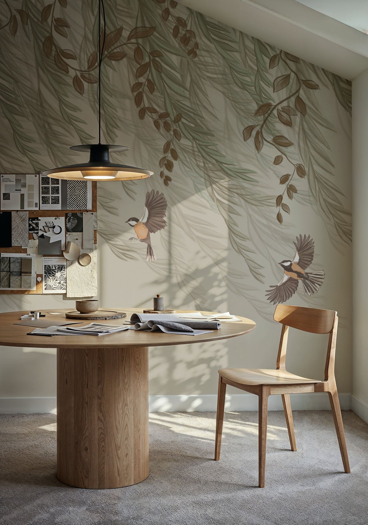 Willow & Birds, Sand Mural Wallpaper - room preview 06