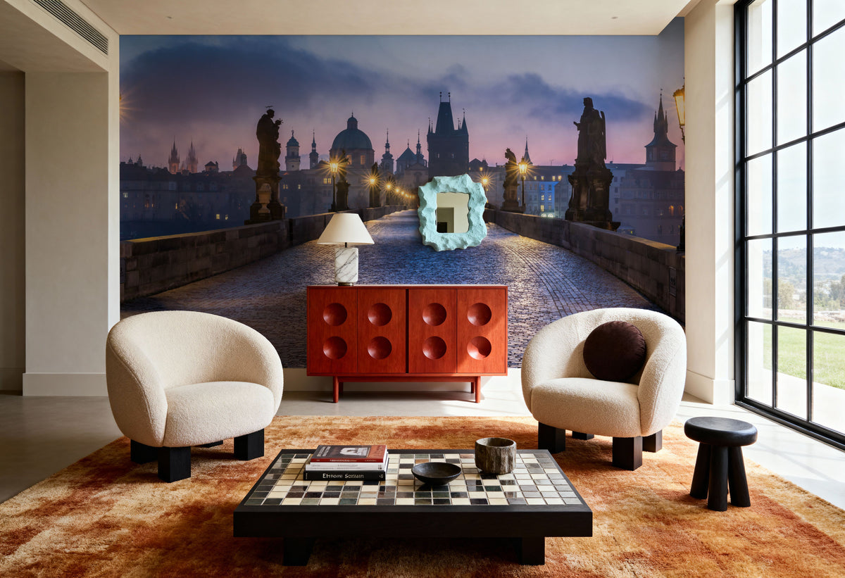 Charles Bridge Prague Mural Wallpaper - room preview 06