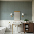 Faux Cloth Texture, Seafoam Mural Wallpaper - room preview 06
