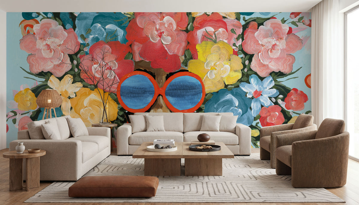 Sunning in Florals I Mural Wallpaper - room preview 06