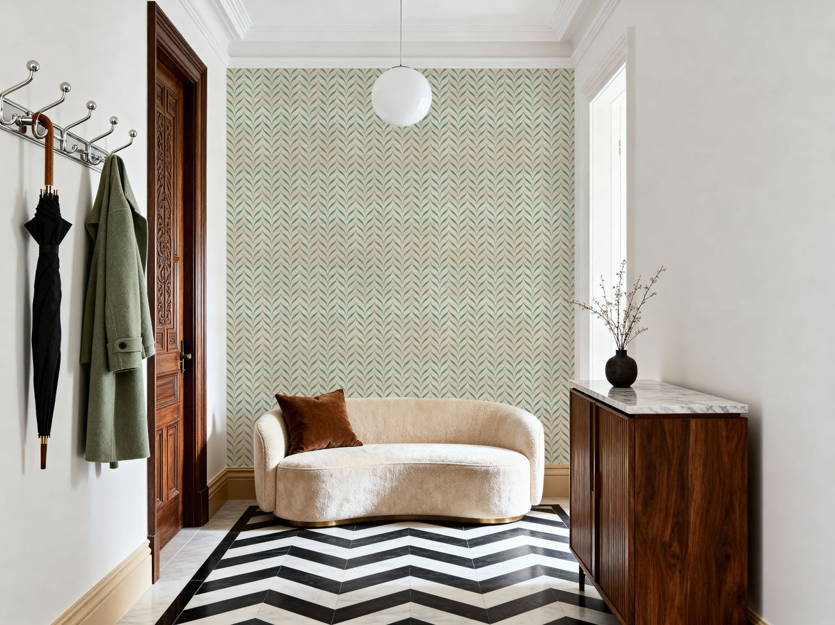 Harvest Arrows White Mural Wallpaper - room preview 06