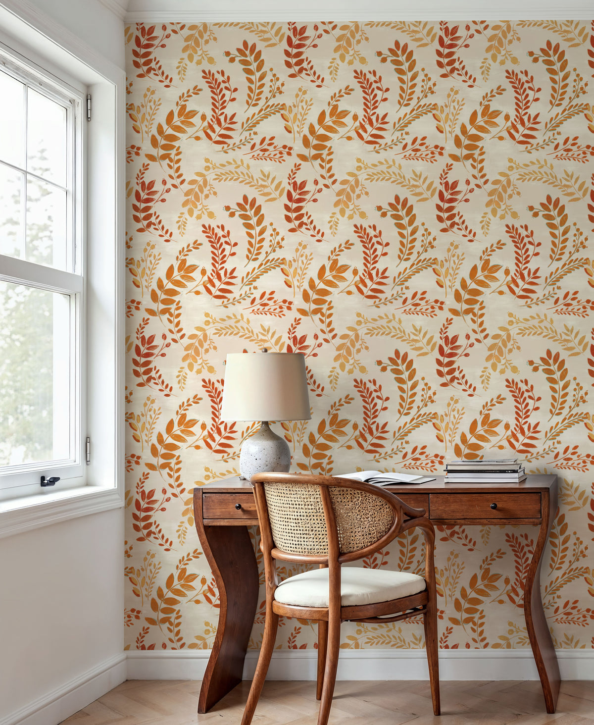 Harvest Sprig Brown Mural Wallpaper - room preview 06