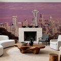 Pink Twilight Metropolis Mural Wallpaper - room preview 06