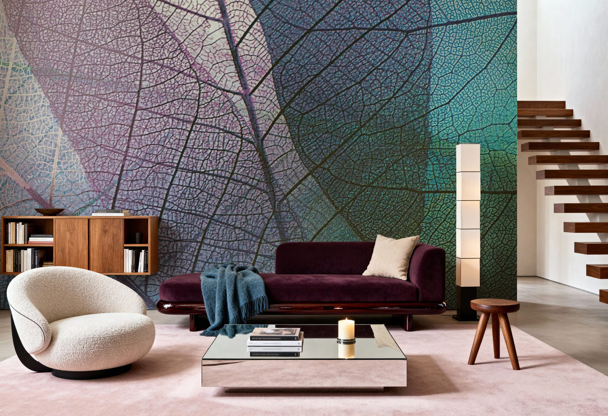 Pastel Leaves Mural Wallpaper - room preview 06