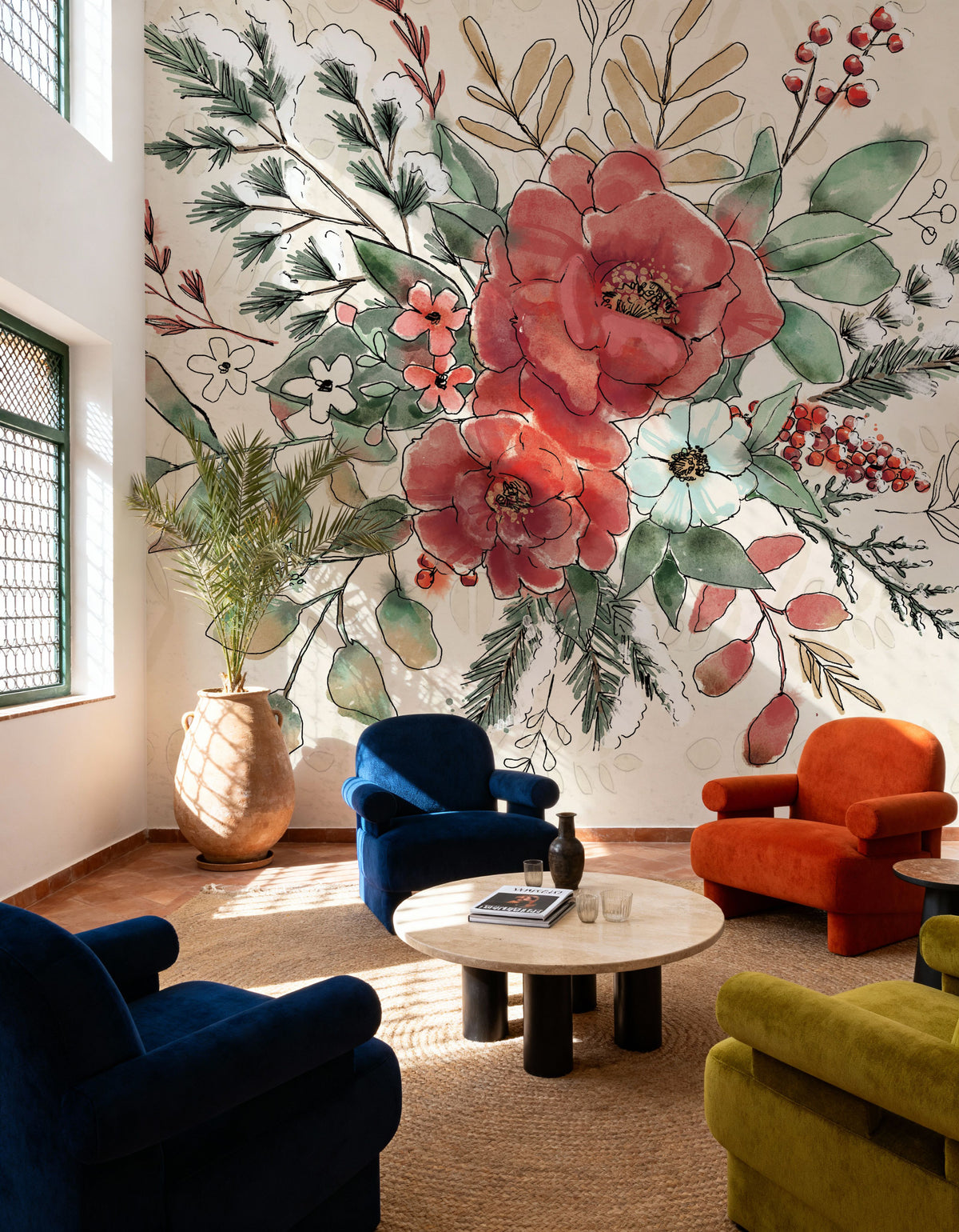 Festive Blooms VIII Mural Wallpaper - room preview 06