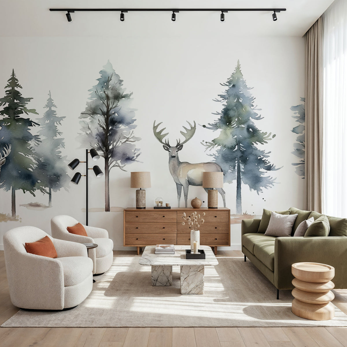 Run For Deer Life Mural Wallpaper - room preview 06