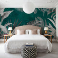 Frosty Leaves Mural Wallpaper - Cool Tone - room preview 06
