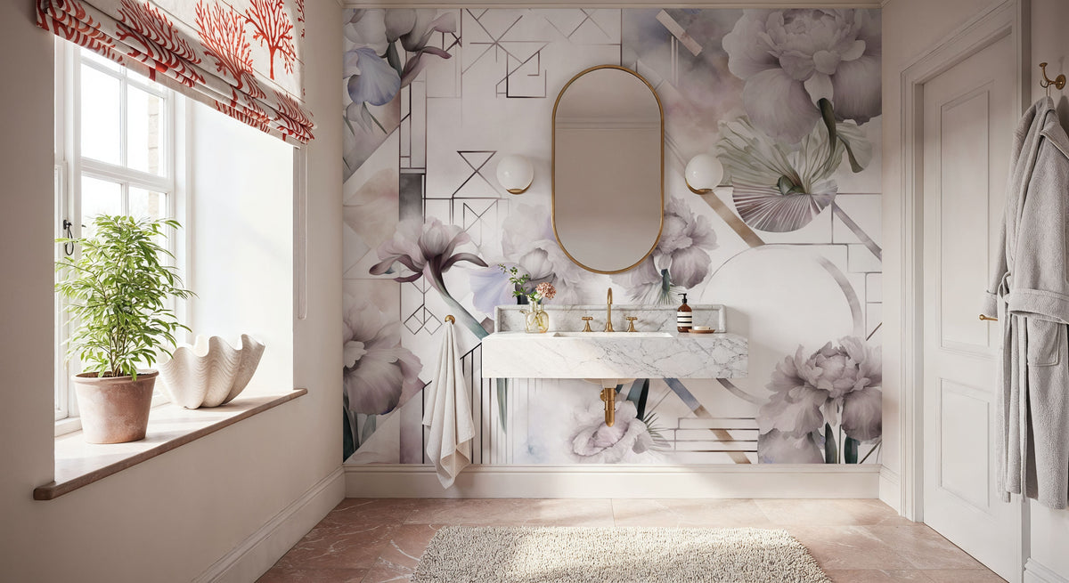 Watercolor Geometry Shine Mural Wallpaper - room preview 06