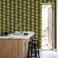 Ditsy Floral Clusters, Avocado Green Mural Wallpaper - room preview 06
